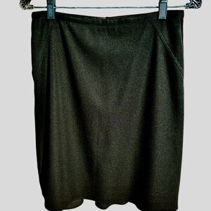 VALERIE STEVENS Black Satin-Lined Pencil Skirt w/Back Trumpet Pleats Size 4P